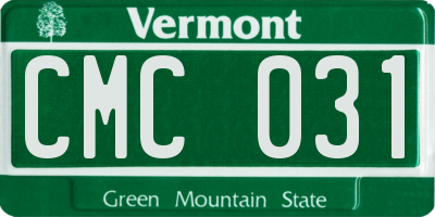 VT license plate CMC031