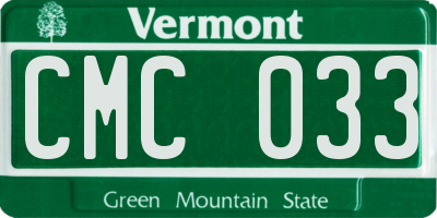 VT license plate CMC033