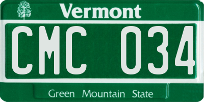 VT license plate CMC034
