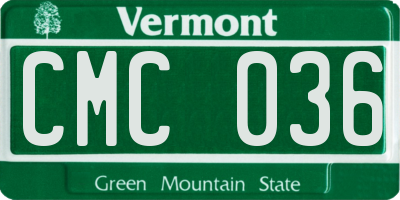 VT license plate CMC036