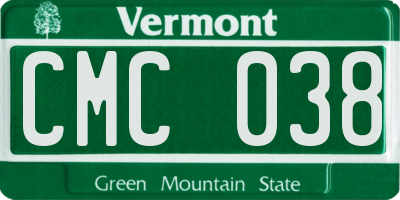 VT license plate CMC038