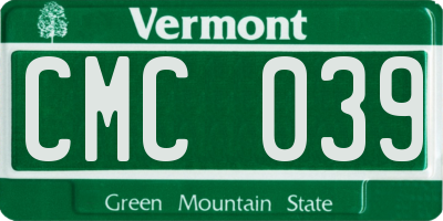 VT license plate CMC039
