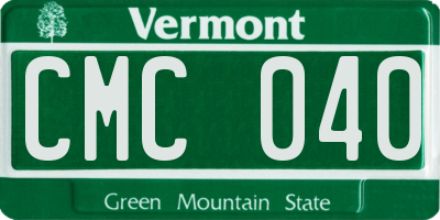 VT license plate CMC040