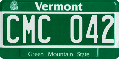 VT license plate CMC042