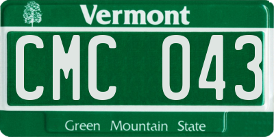 VT license plate CMC043