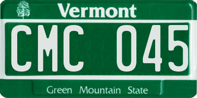 VT license plate CMC045