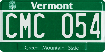 VT license plate CMC054