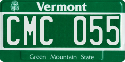 VT license plate CMC055
