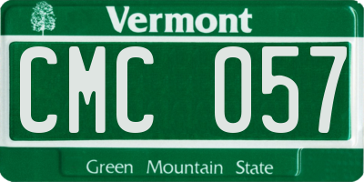 VT license plate CMC057