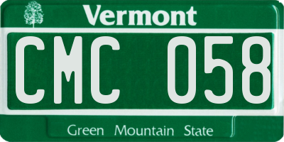 VT license plate CMC058