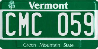 VT license plate CMC059