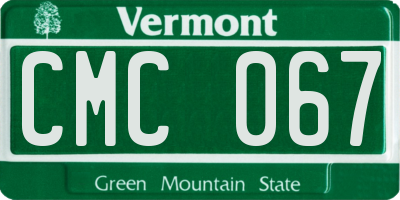 VT license plate CMC067