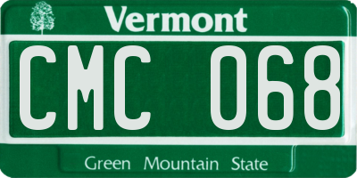 VT license plate CMC068