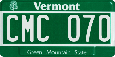 VT license plate CMC070