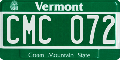 VT license plate CMC072
