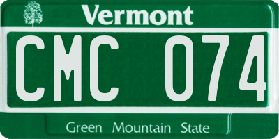 VT license plate CMC074