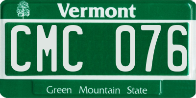 VT license plate CMC076