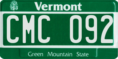 VT license plate CMC092