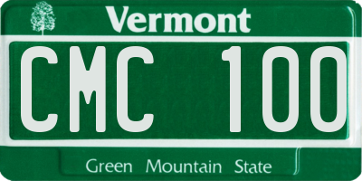 VT license plate CMC100