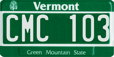 VT license plate CMC103
