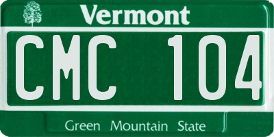 VT license plate CMC104