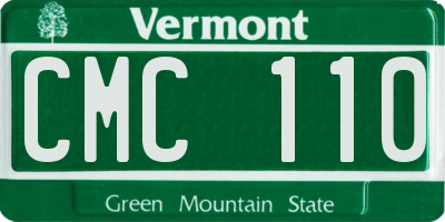 VT license plate CMC110