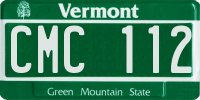 VT license plate CMC112