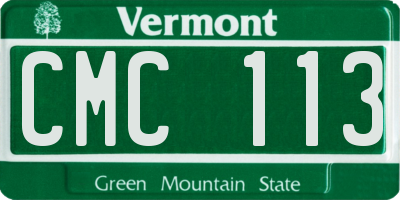 VT license plate CMC113