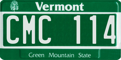 VT license plate CMC114