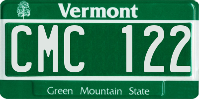 VT license plate CMC122