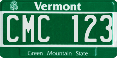 VT license plate CMC123