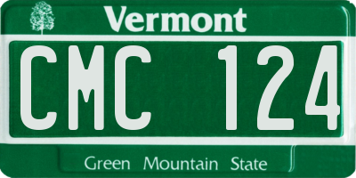VT license plate CMC124