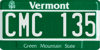 VT license plate CMC135