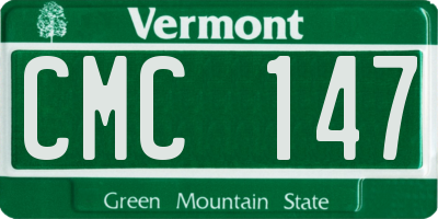 VT license plate CMC147