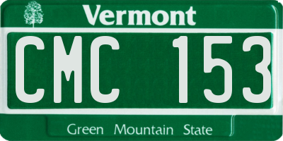 VT license plate CMC153