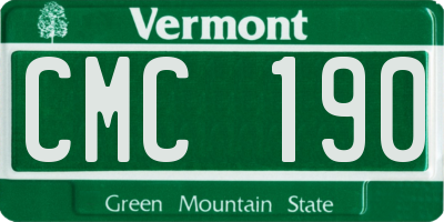 VT license plate CMC190