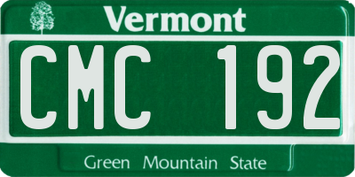 VT license plate CMC192