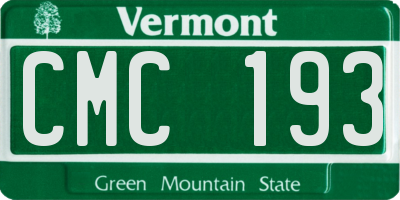 VT license plate CMC193