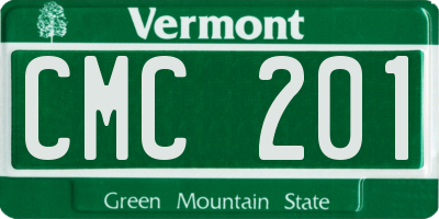 VT license plate CMC201