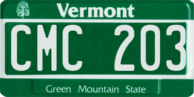VT license plate CMC203