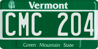VT license plate CMC204