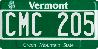 VT license plate CMC205