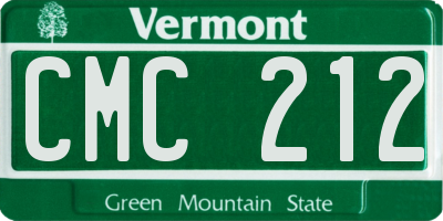 VT license plate CMC212