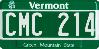 VT license plate CMC214