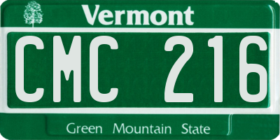 VT license plate CMC216