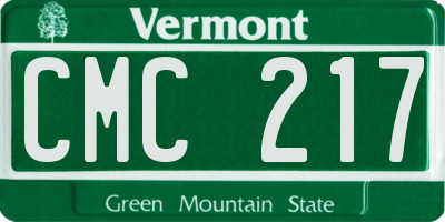 VT license plate CMC217