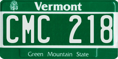 VT license plate CMC218