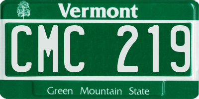 VT license plate CMC219