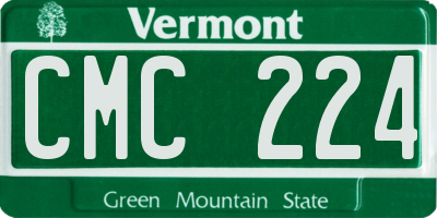 VT license plate CMC224