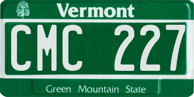 VT license plate CMC227